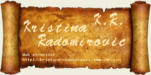 Kristina Radomirović vizit kartica